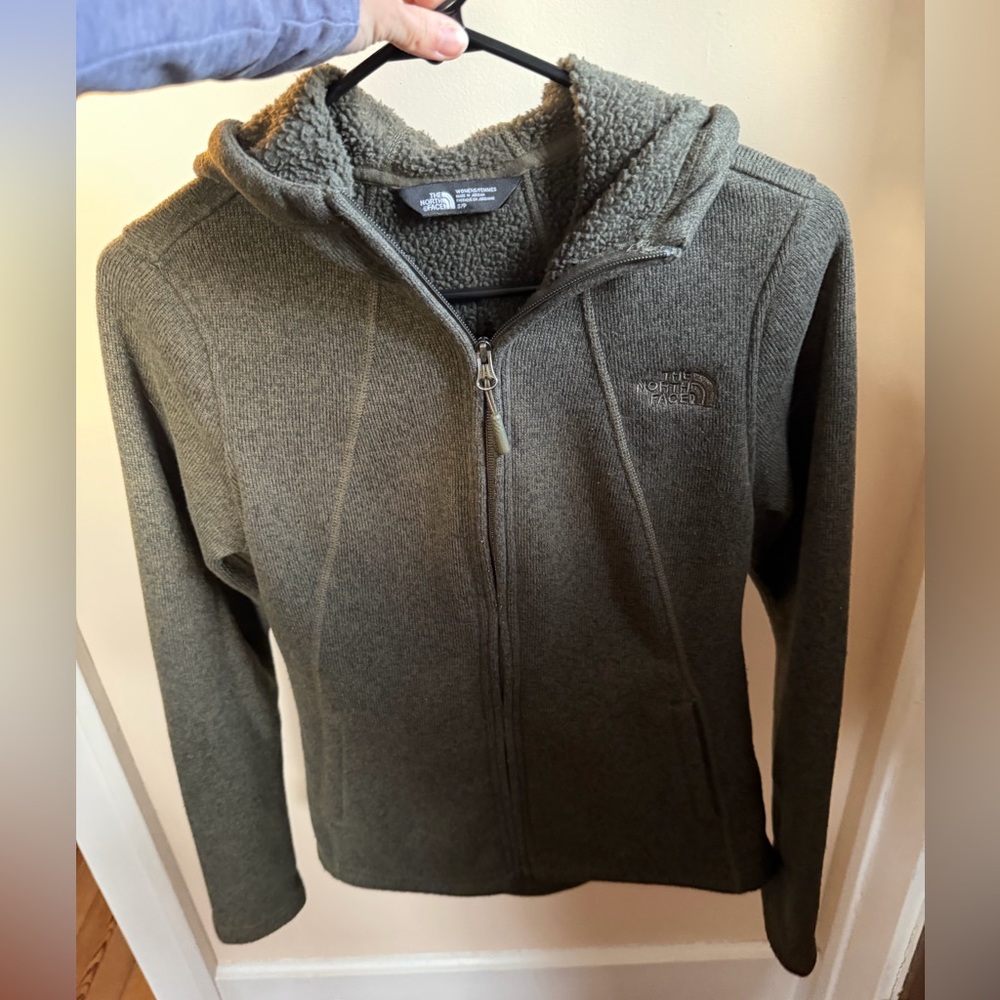 The North Face Women’s Full Zip Hoodie Fleece Lined Olive Green Size Small